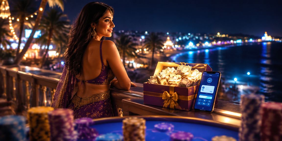 Close-up of smartphone with blue and gold mobile payment app interface in India